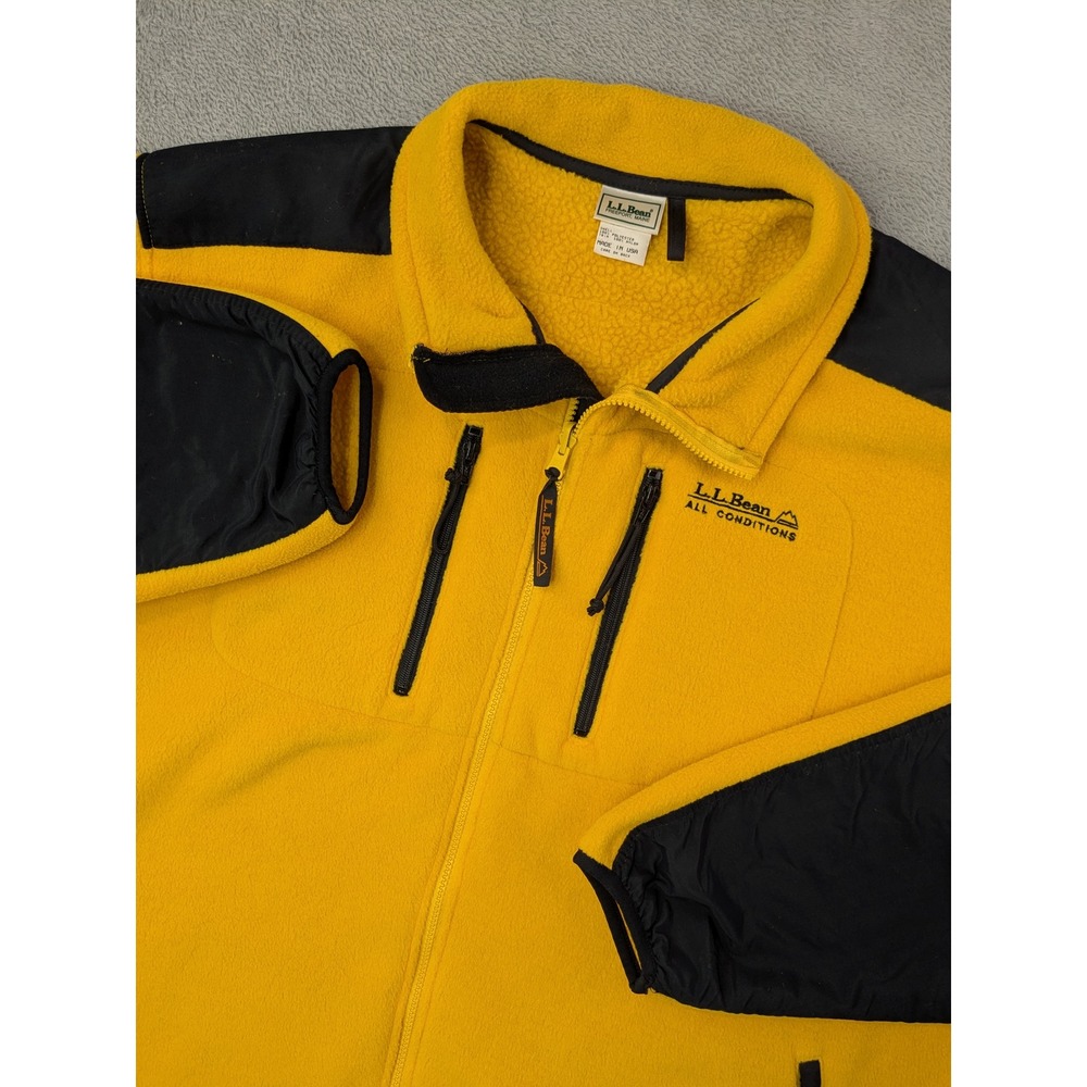 Vintage 90’s y2k L.L. Bean Fleece Jacket in the classic-rare Yellow and Black